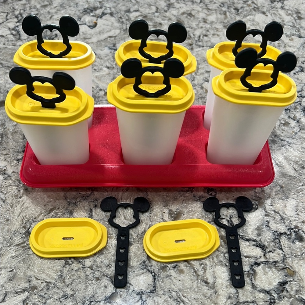 Tupperware Mickey Mouse Ice Pop Molds - Yellow and Black